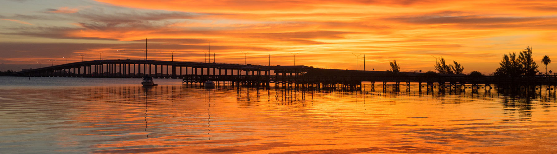 Melbourne Causeway at sunset